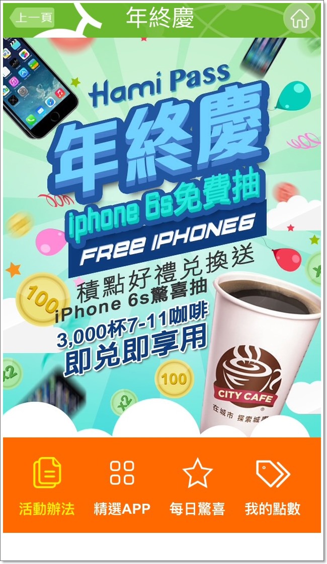 Hami Pass年終慶 iphone 6s免費抽 3,000杯7-11 咖啡即兌即享受 (1)
